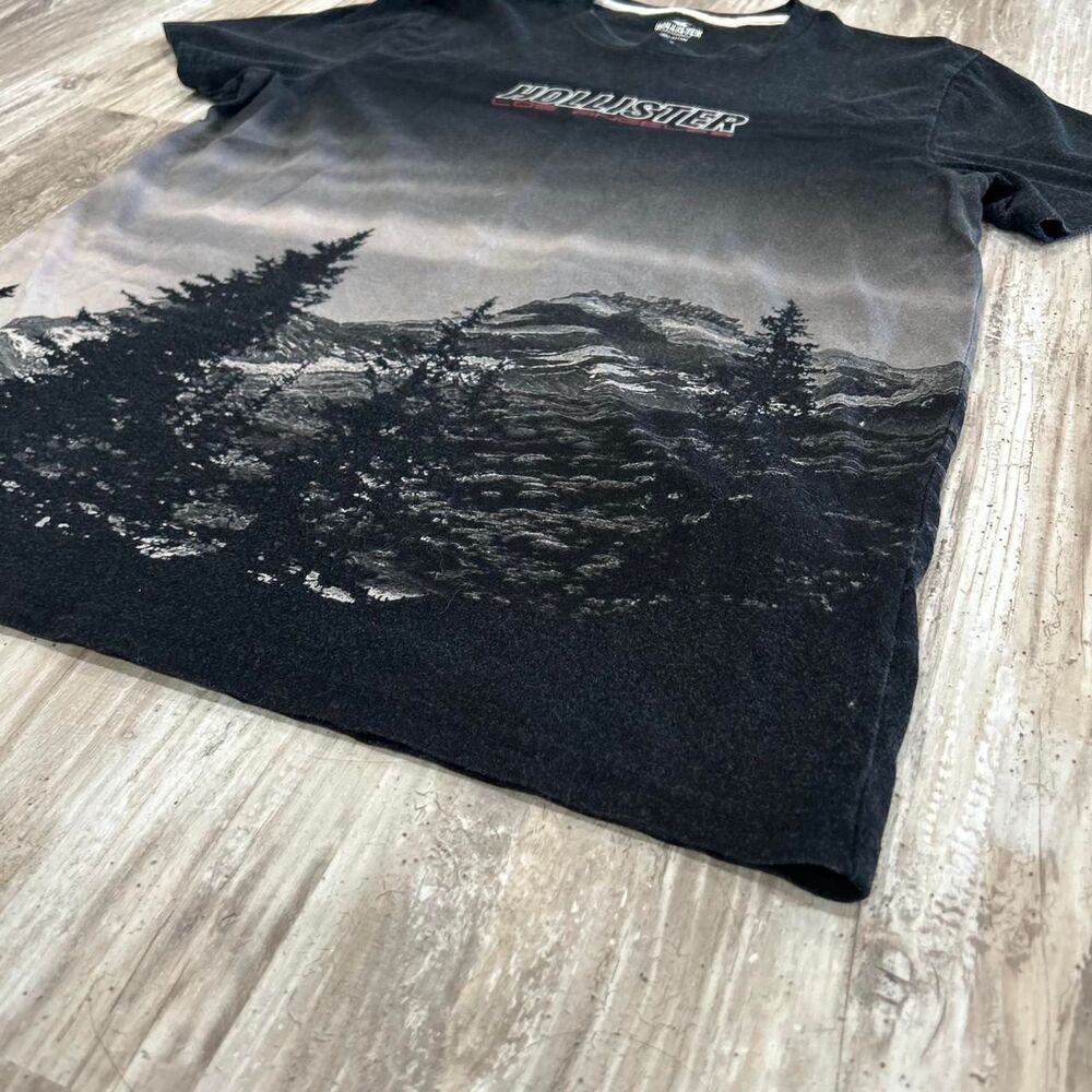 Hollister Men's black y2k gorpcore surf skater ombre LA graphic tee - Picture 3 of 7